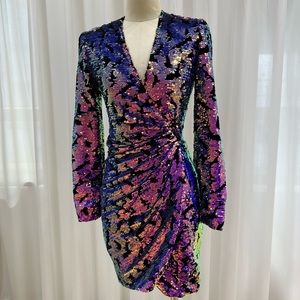 Maje sequin shiny mini wrap rivy dress